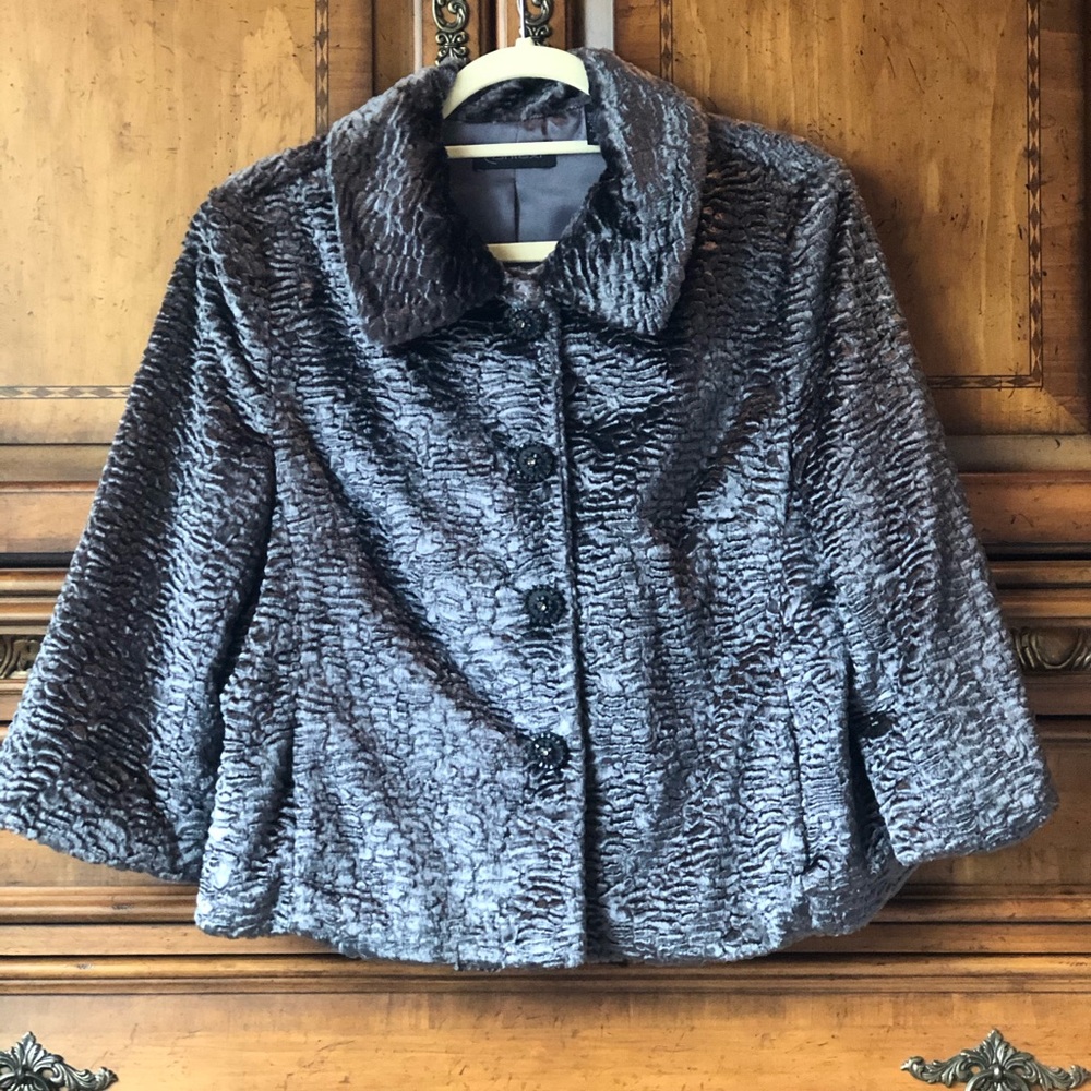 Context Faux Persian Wool Cropped Jacket